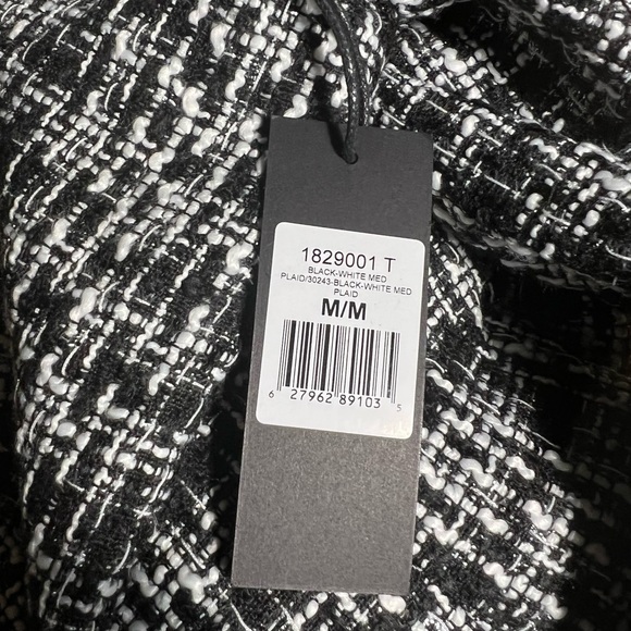 Black Tape BLACK AND WHITE DOUBLE BREASTED TWEED BLAZE BNWTS - Picture 10 of 11